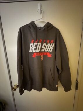 Stitches Gray Hoodie with Red & White Boston Red Sox Graphics